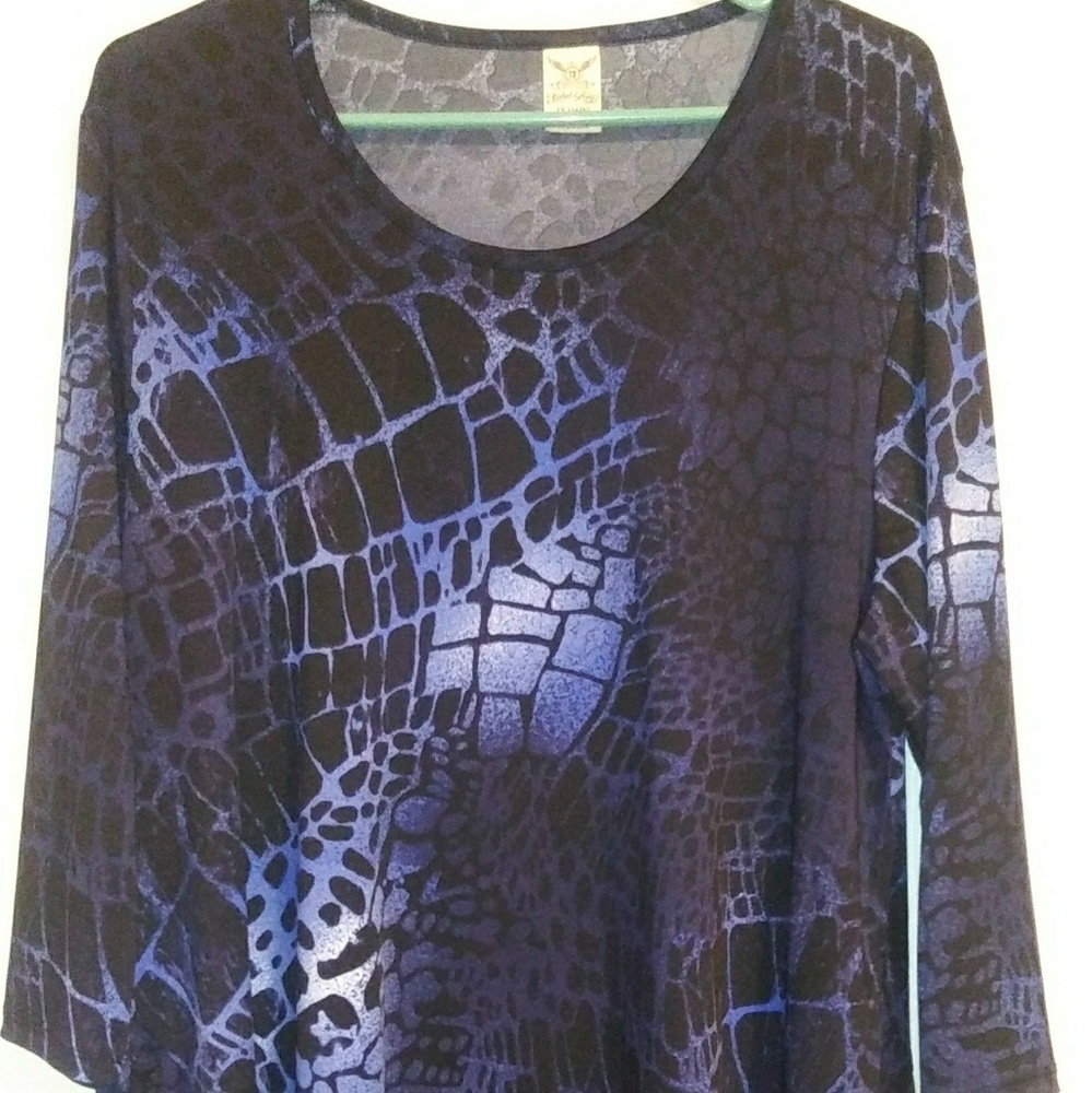 Blue/Black long sleeve Blouse. Only Worn twice